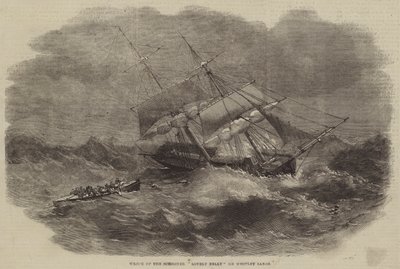 Wreck of the Schooner Lovely Nelly on Whitley Sands by Edwin Weedon